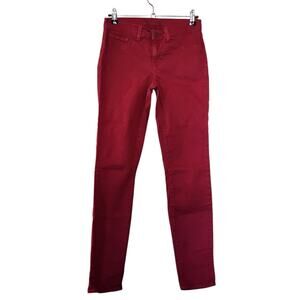 J Brand Womens Jegging Skinny Jeans Size 27 Dark Red Mid Rise Stretch